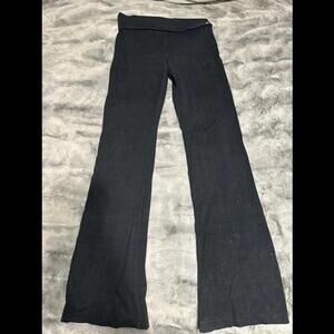 Victoria's Secret Black Fold-Over Yoga Pants - Sparkly "VS Angel" Waistband